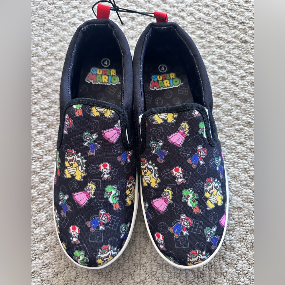Nintendo Super Mario Kids Sneakers - Black with Multicolor Characters